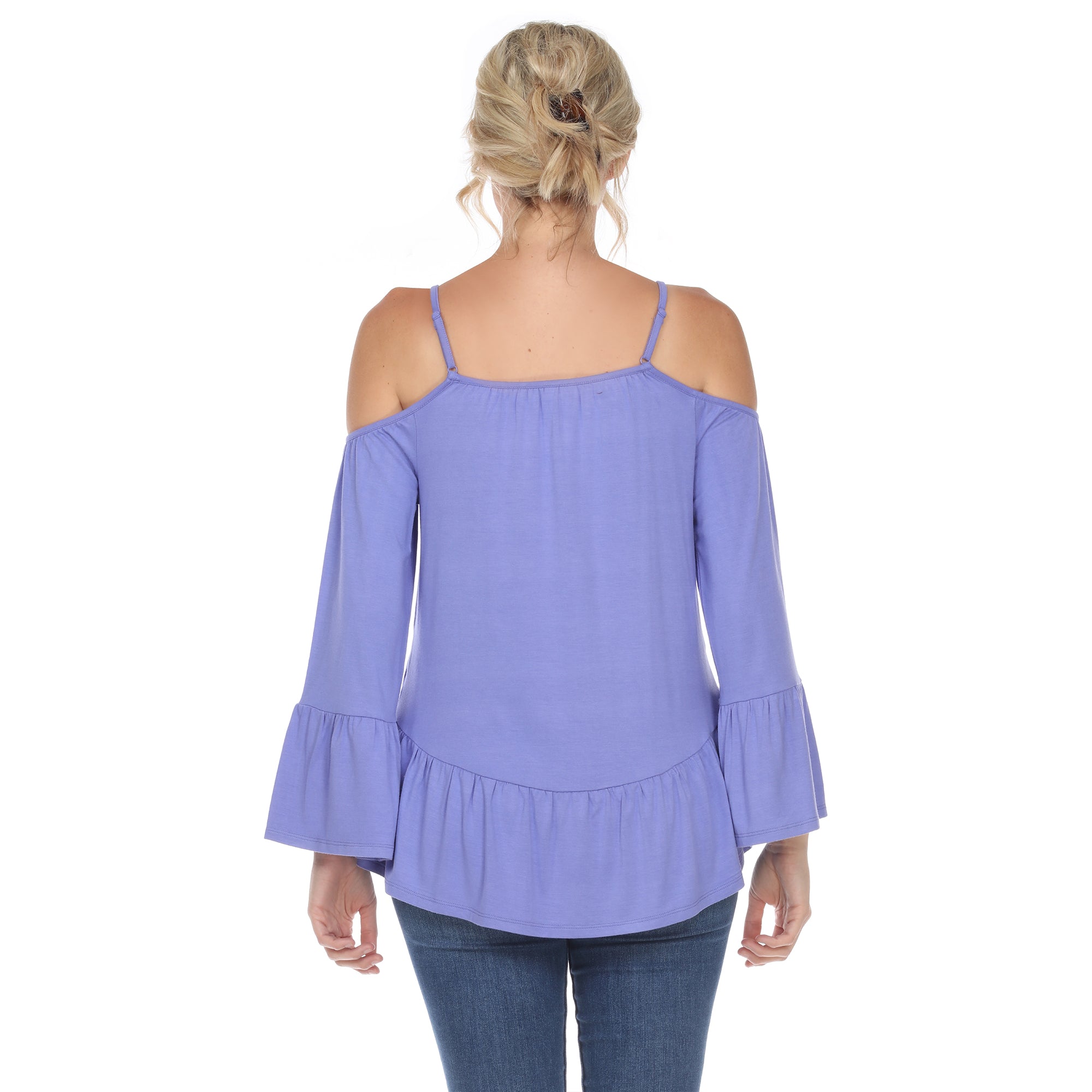 Women's Cold Shoulder Ruffle Sleeve Top - DressbarnShirts & Blouses