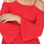 Women's Cold Shoulder Ruffle Sleeve Top - DressbarnShirts & Blouses