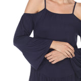 Women's Cold Shoulder Ruffle Sleeve Top - DressbarnShirts & Blouses