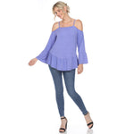 Women's Cold Shoulder Ruffle Sleeve Top - DressbarnShirts & Blouses