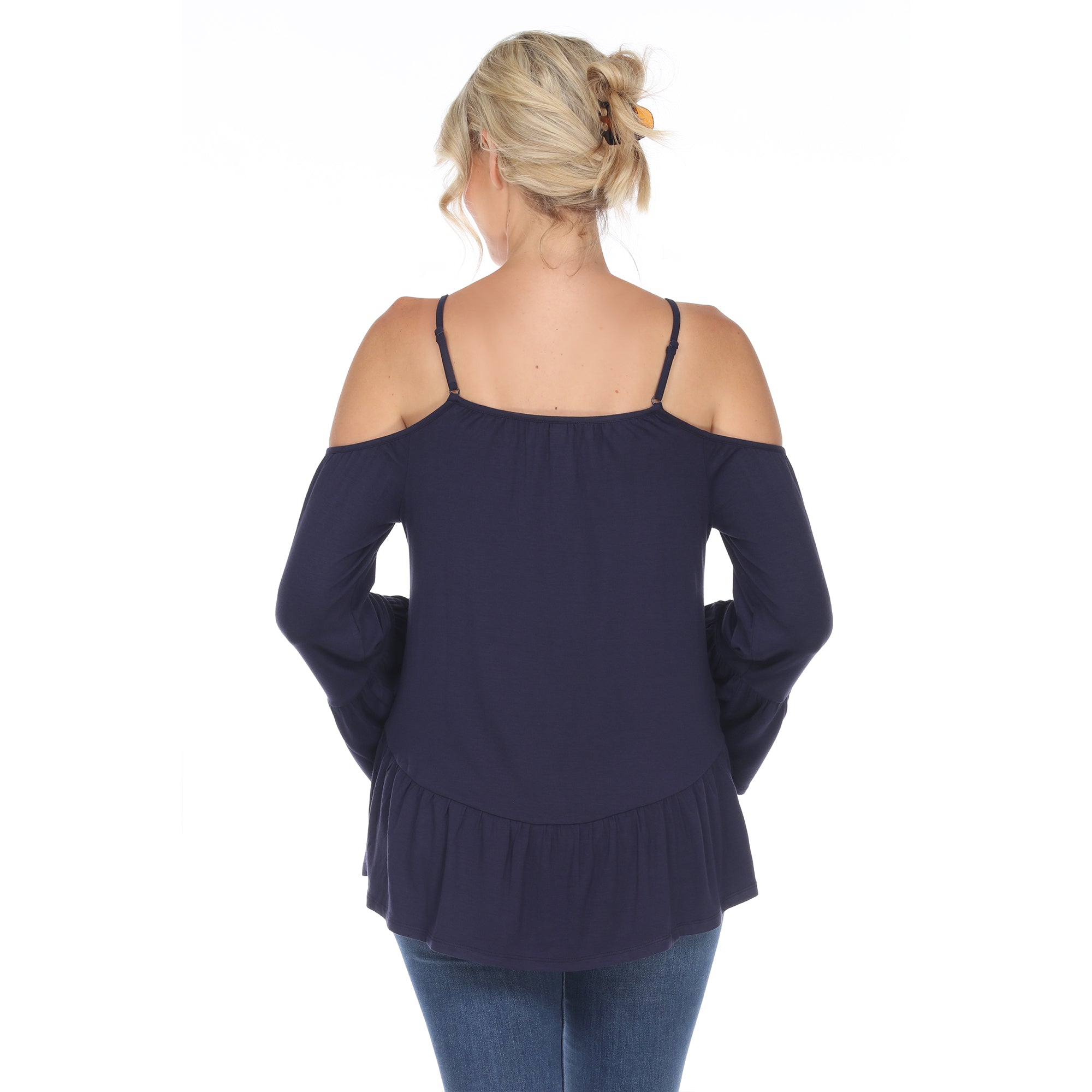 Women's Cold Shoulder Ruffle Sleeve Top - DressbarnShirts & Blouses