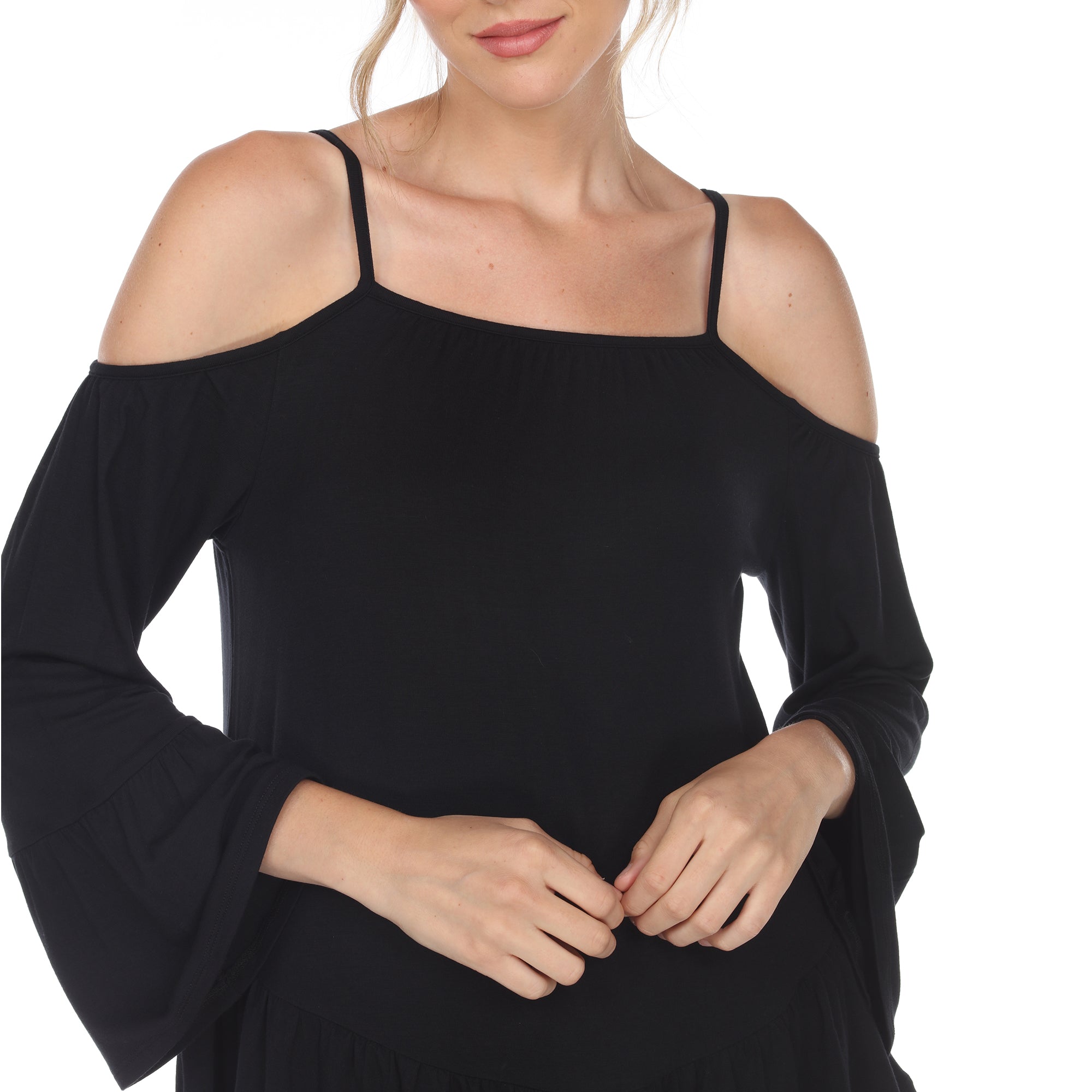 Women's Cold Shoulder Ruffle Sleeve Top - DressbarnShirts & Blouses