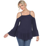 Women's Cold Shoulder Ruffle Sleeve Top - DressbarnShirts & Blouses