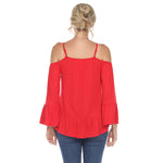 Women's Cold Shoulder Ruffle Sleeve Top - DressbarnShirts & Blouses