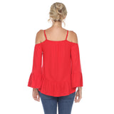 Women's Cold Shoulder Ruffle Sleeve Top - DressbarnShirts & Blouses