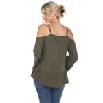 Women's Cold Shoulder Ruffle Sleeve Top - DressbarnShirts & Blouses