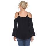 Women's Cold Shoulder Ruffle Sleeve Top - DressbarnShirts & Blouses