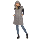 Women's Diamond Quilted Hooded Puffer Vest - DressbarnVests