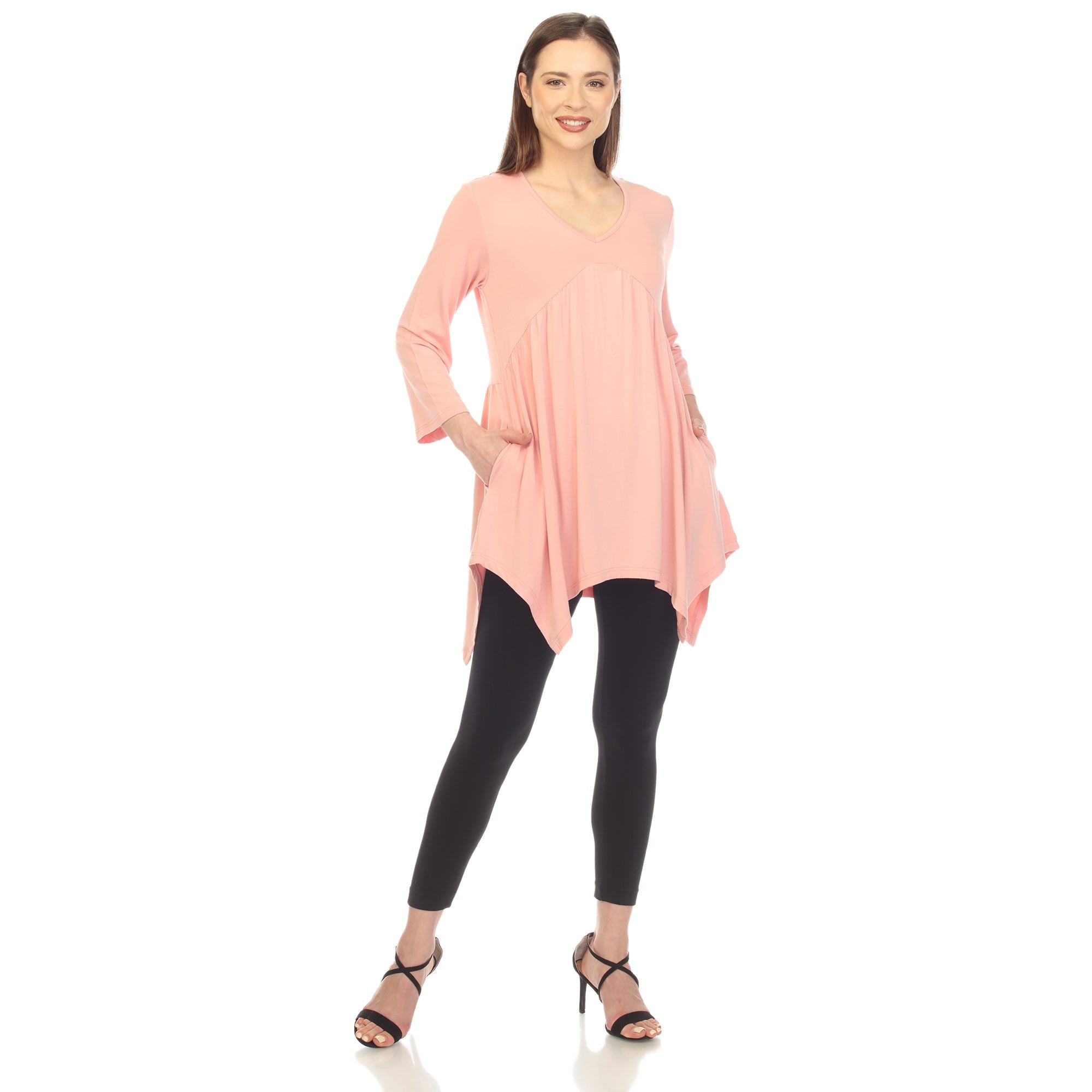 Women's Empire Waist V-Neck Tunic Top - DressbarnShirts & Blouses