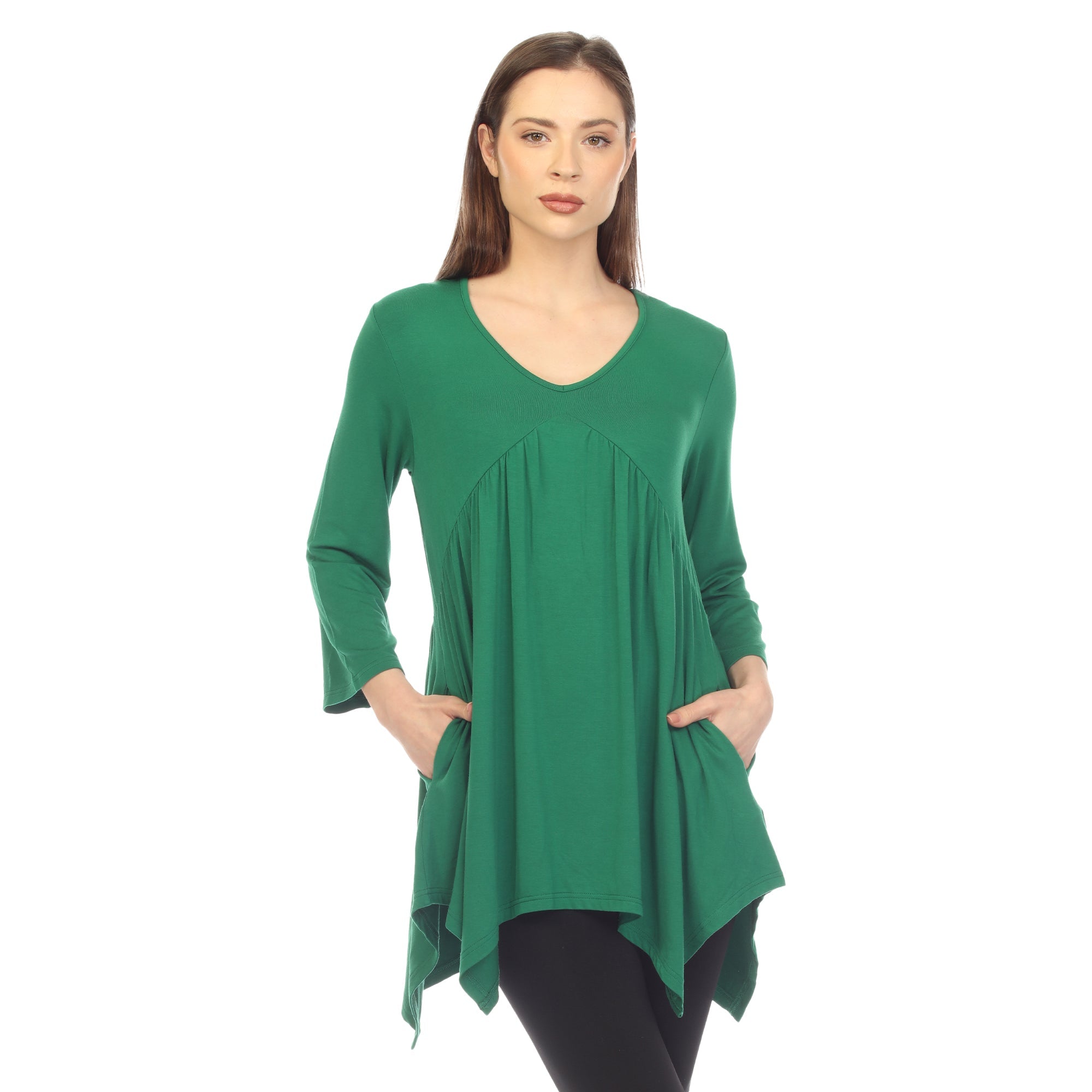 Women's Empire Waist V-Neck Tunic Top - DressbarnShirts & Blouses