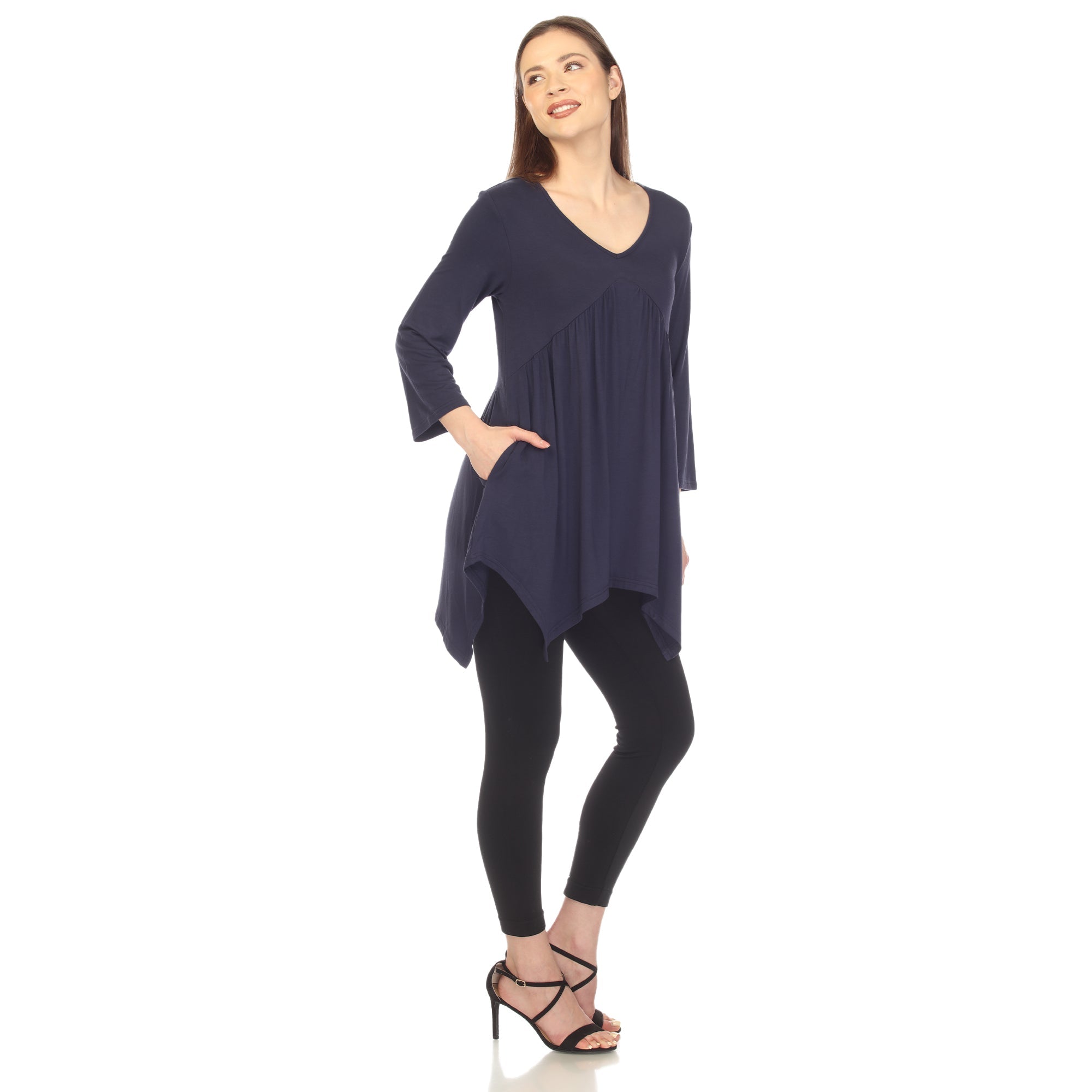 Women's Empire Waist V-Neck Tunic Top - DressbarnShirts & Blouses