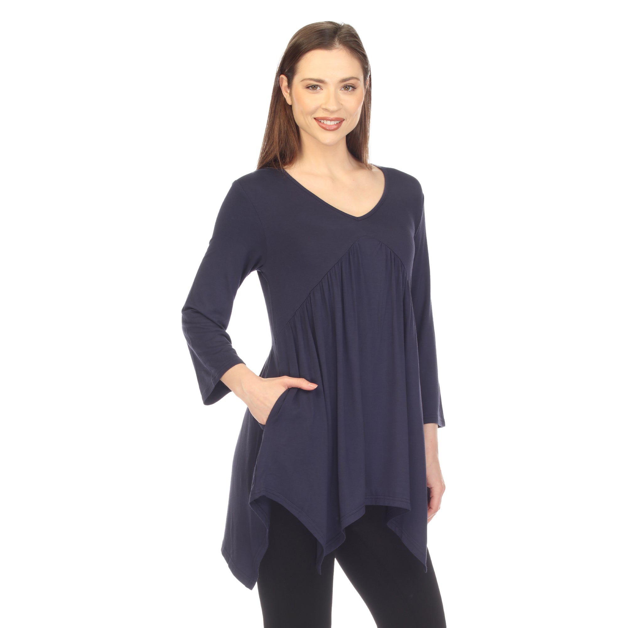 Women's Empire Waist V-Neck Tunic Top - DressbarnShirts & Blouses