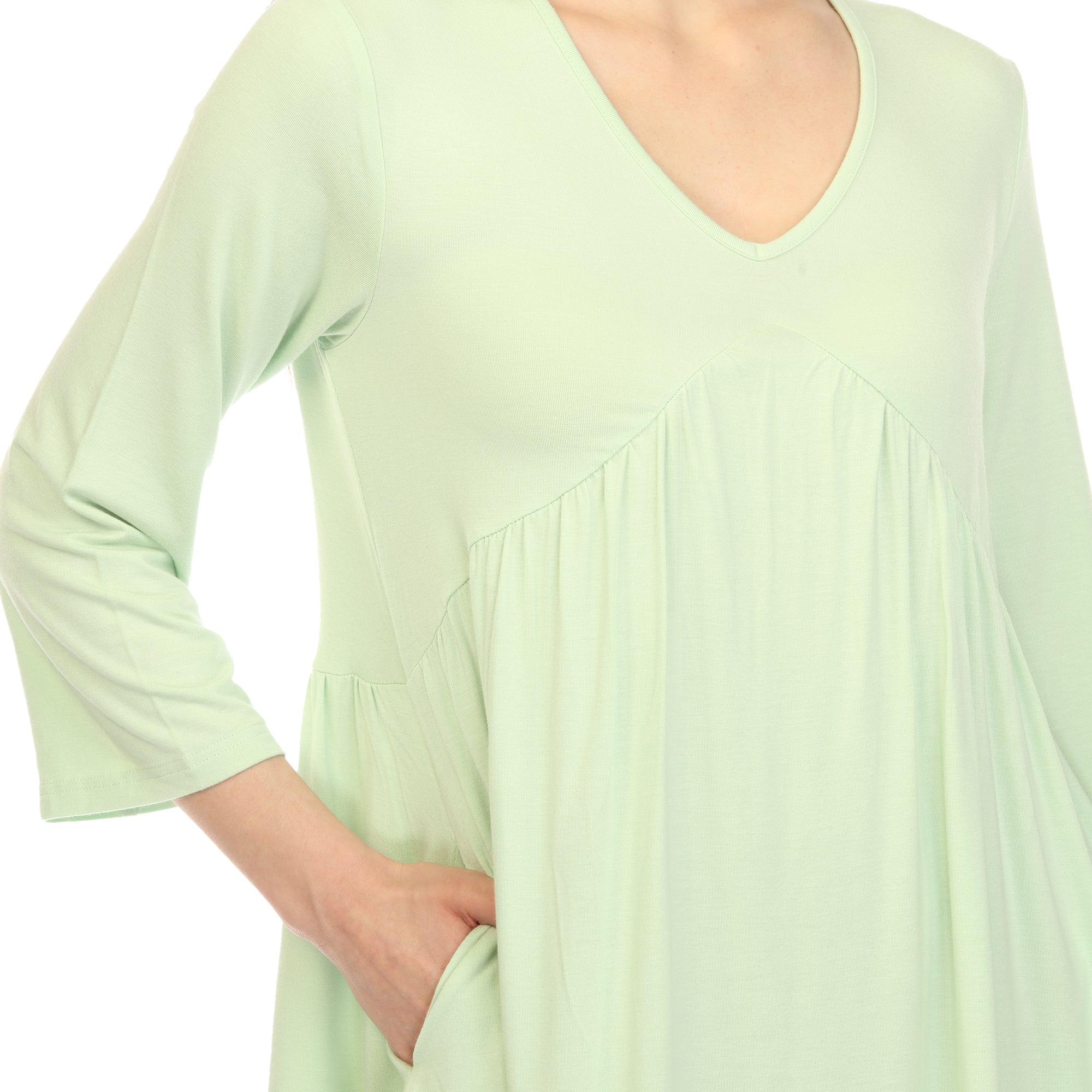 Women's Empire Waist V-Neck Tunic Top - DressbarnShirts & Blouses