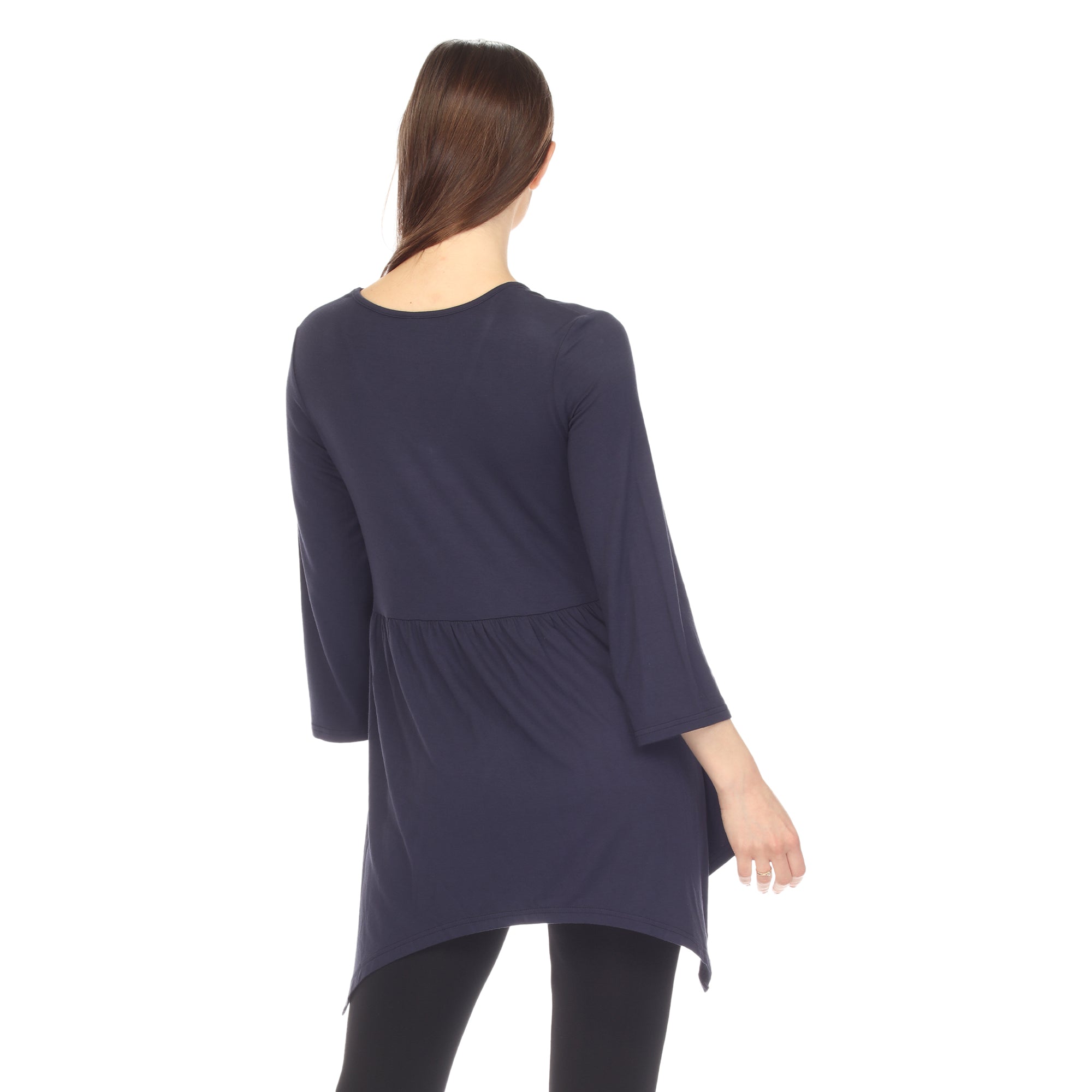 White Mark Women's Empire Waist V-Neck Tunic Top - White - L White Mark Women's Empire Waist V-Neck Tunic Top - White - L