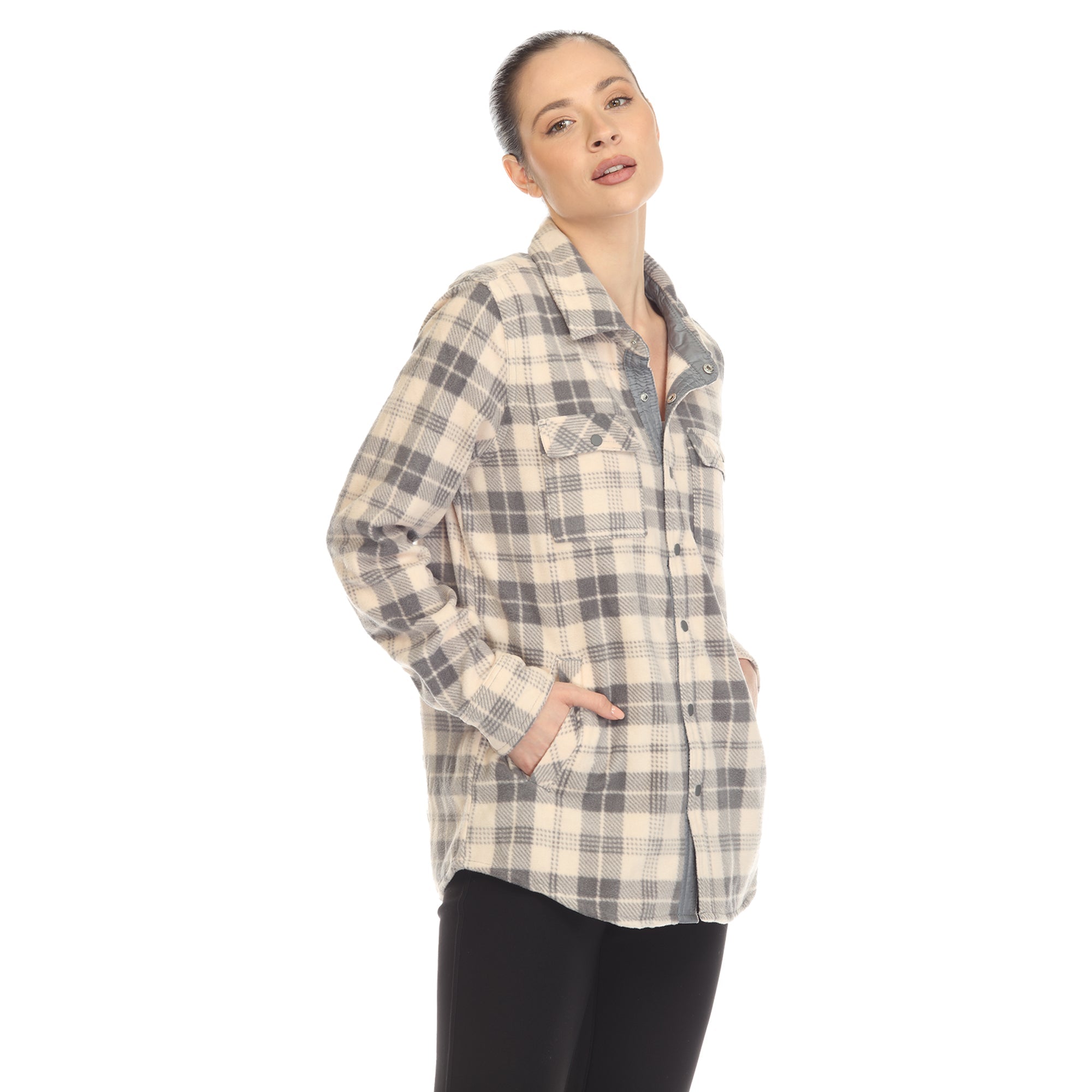 White Mark Flannel Plaid Shirts - Pink - L White Mark Flannel Plaid Shirts - Pink - L