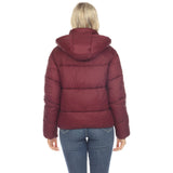 Women's Full Front Zip Hooded Bomber Puffer Jacket - DressbarnCoats & Jackets