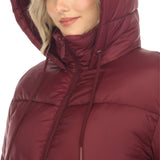 Women's Full Front Zip Hooded Bomber Puffer Jacket - DressbarnCoats & Jackets