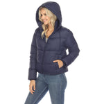 Women's Full Front Zip Hooded Bomber Puffer Jacket - DressbarnCoats & Jackets