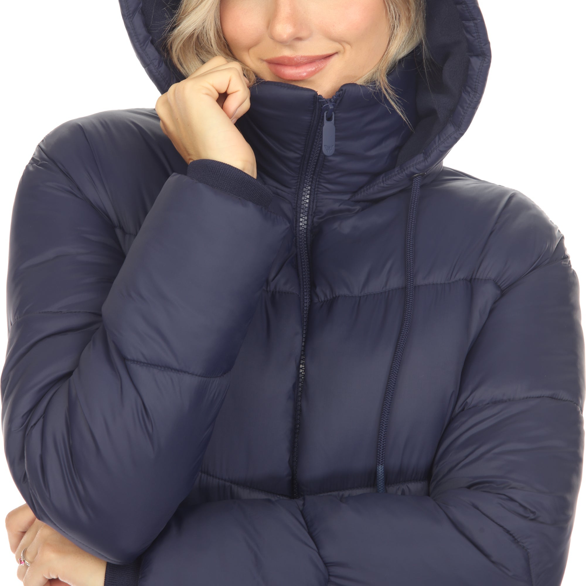 Women's Full Front Zip Hooded Bomber Puffer Jacket - DressbarnCoats & Jackets