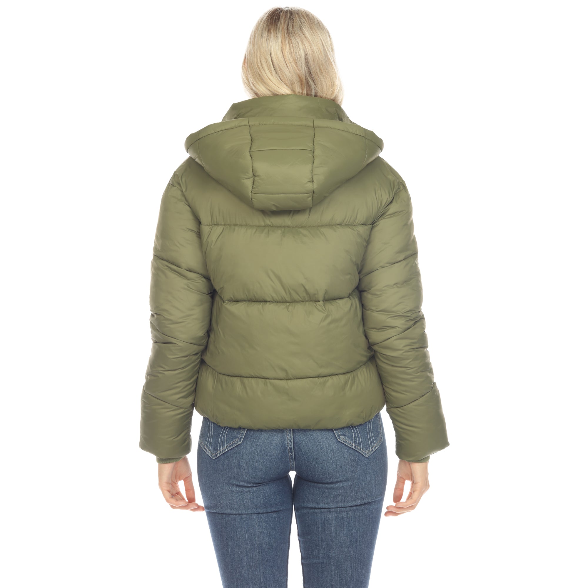 Women's Full Front Zip Hooded Bomber Puffer Jacket - DressbarnCoats & Jackets