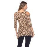 Women's Leopard Cold Shoulder Tunic - DressbarnShirts & Blouses
