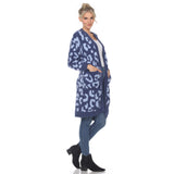 Women's Leopard Print Open Front Sherpa Coat - DressbarnCoats & Jackets