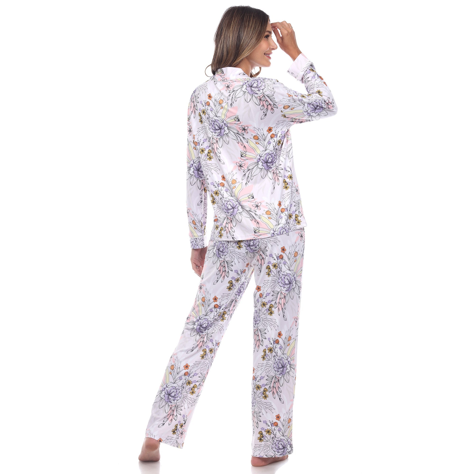 Women's Long Sleeve Floral Pajama Set - DressbarnLounge Sets