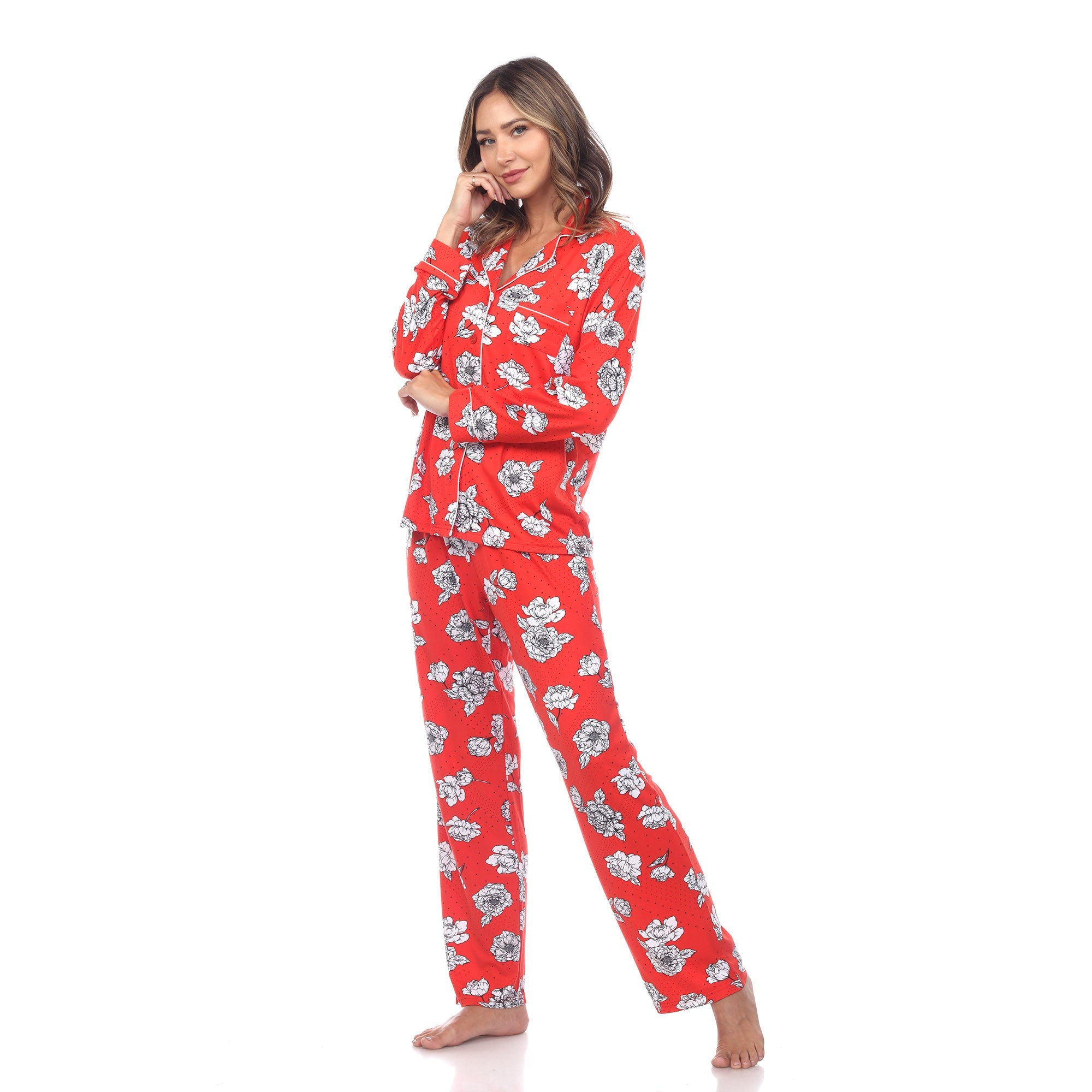 Women's Long Sleeve Floral Pajama Set - DressbarnLounge Sets