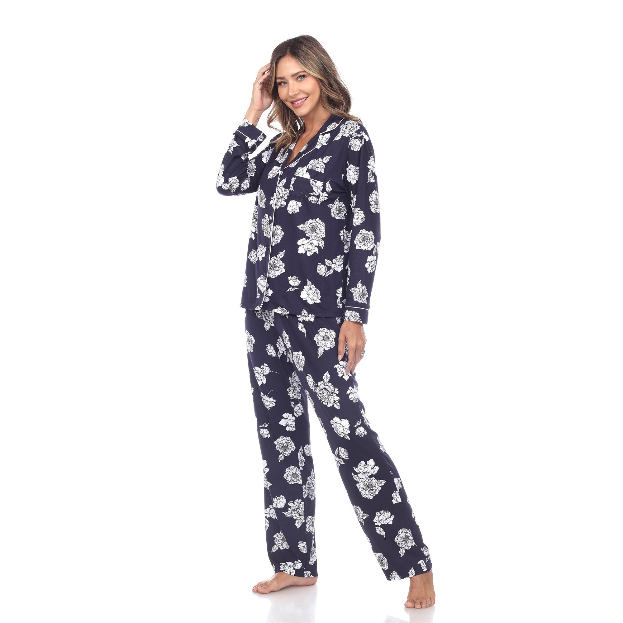 Women's Long Sleeve Floral Pajama Set - DressbarnLounge Sets