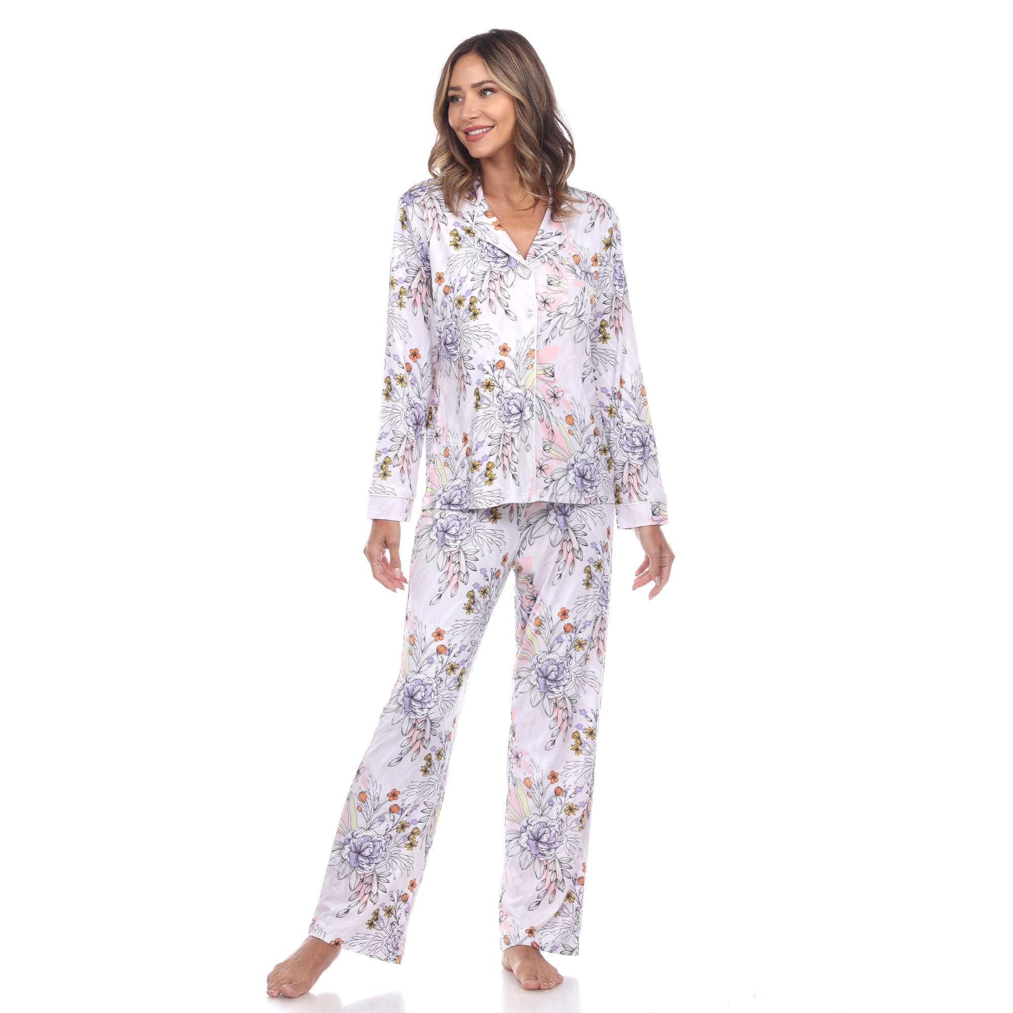 Women's Long Sleeve Floral Pajama Set - DressbarnLounge Sets