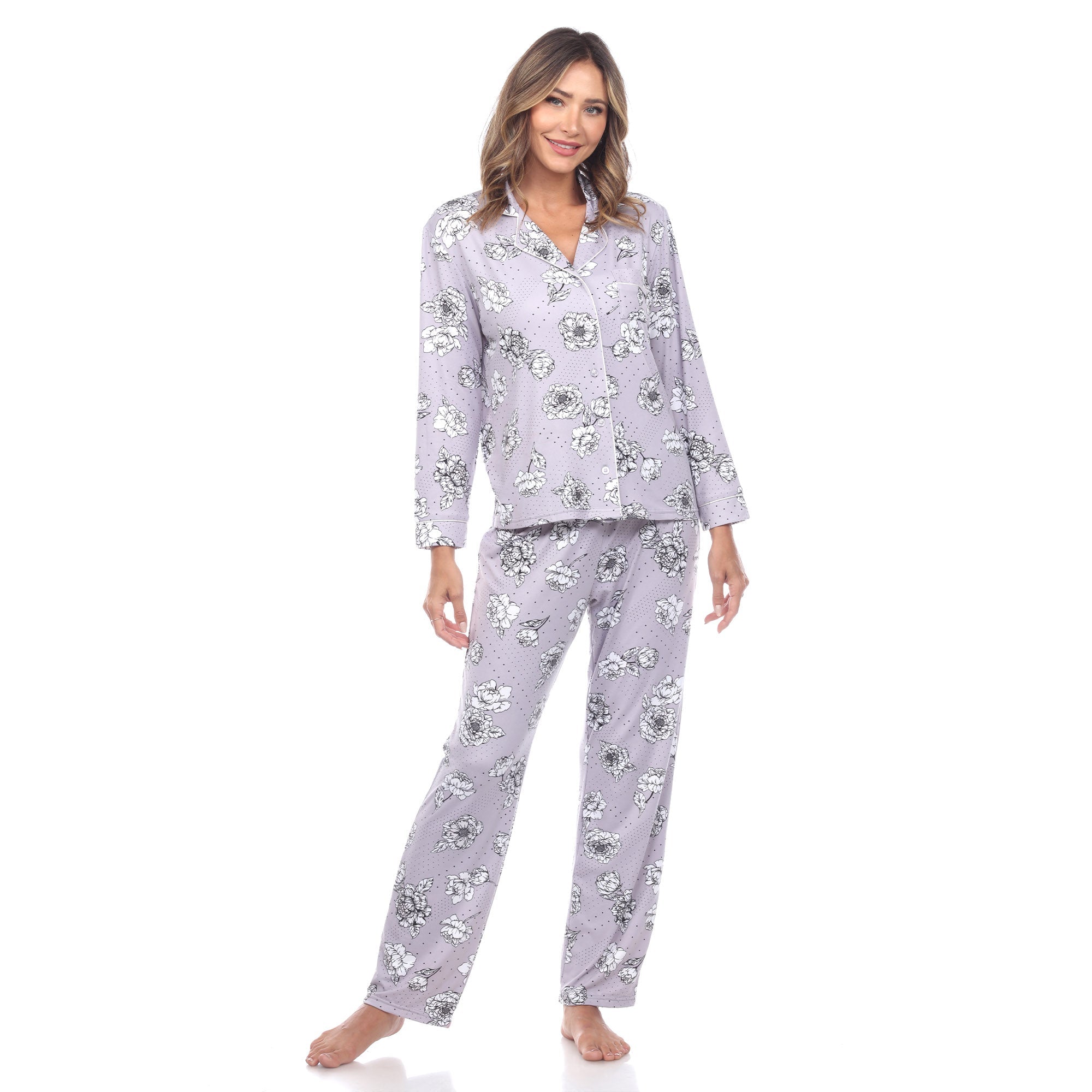 Women's Long Sleeve Floral Pajama Set - DressbarnLounge Sets