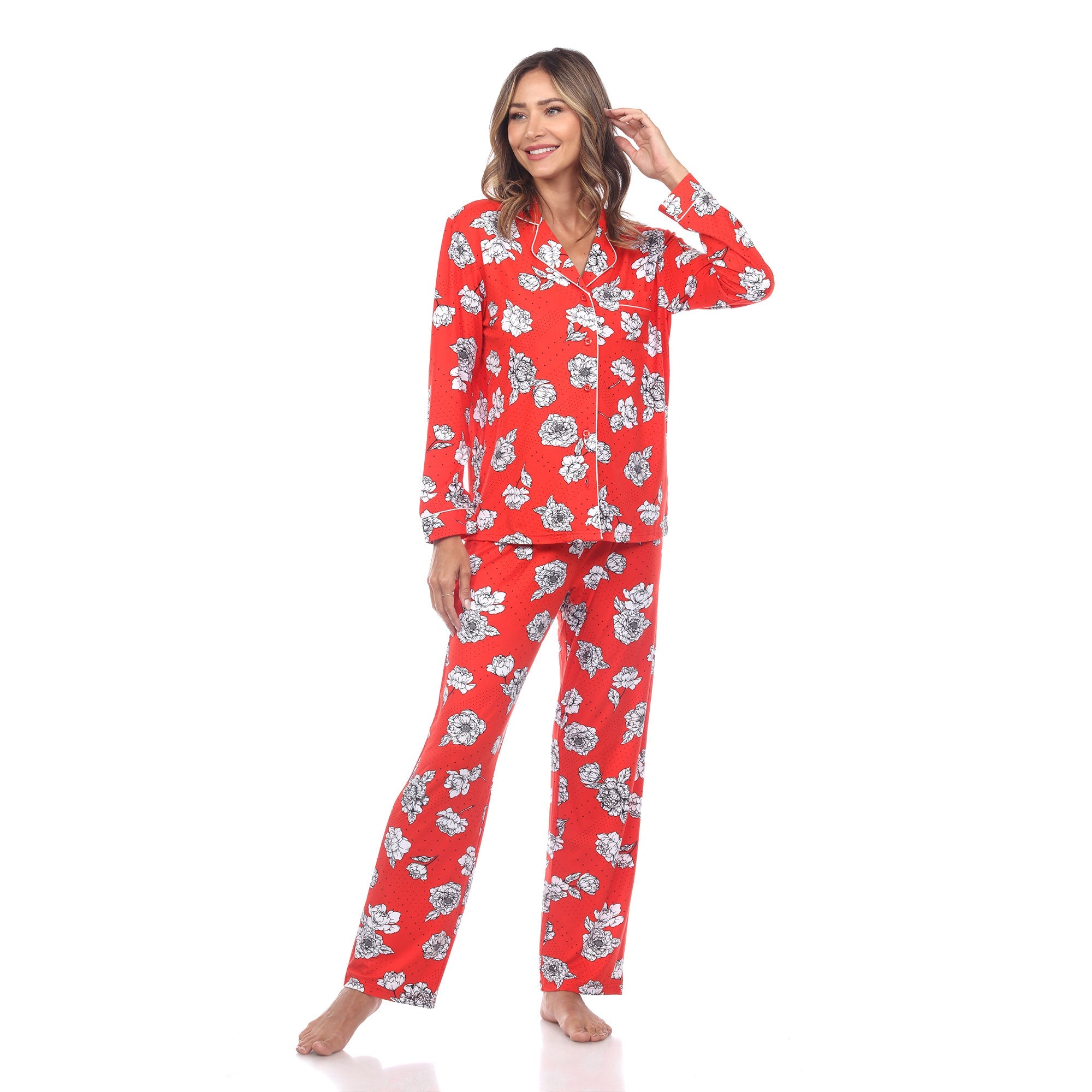 Women's Long Sleeve Floral Pajama Set - DressbarnLounge Sets