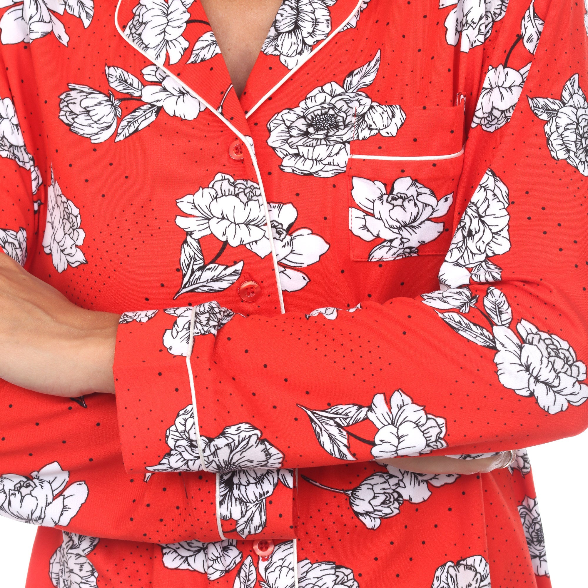 Women's Long Sleeve Floral Pajama Set - DressbarnLounge Sets