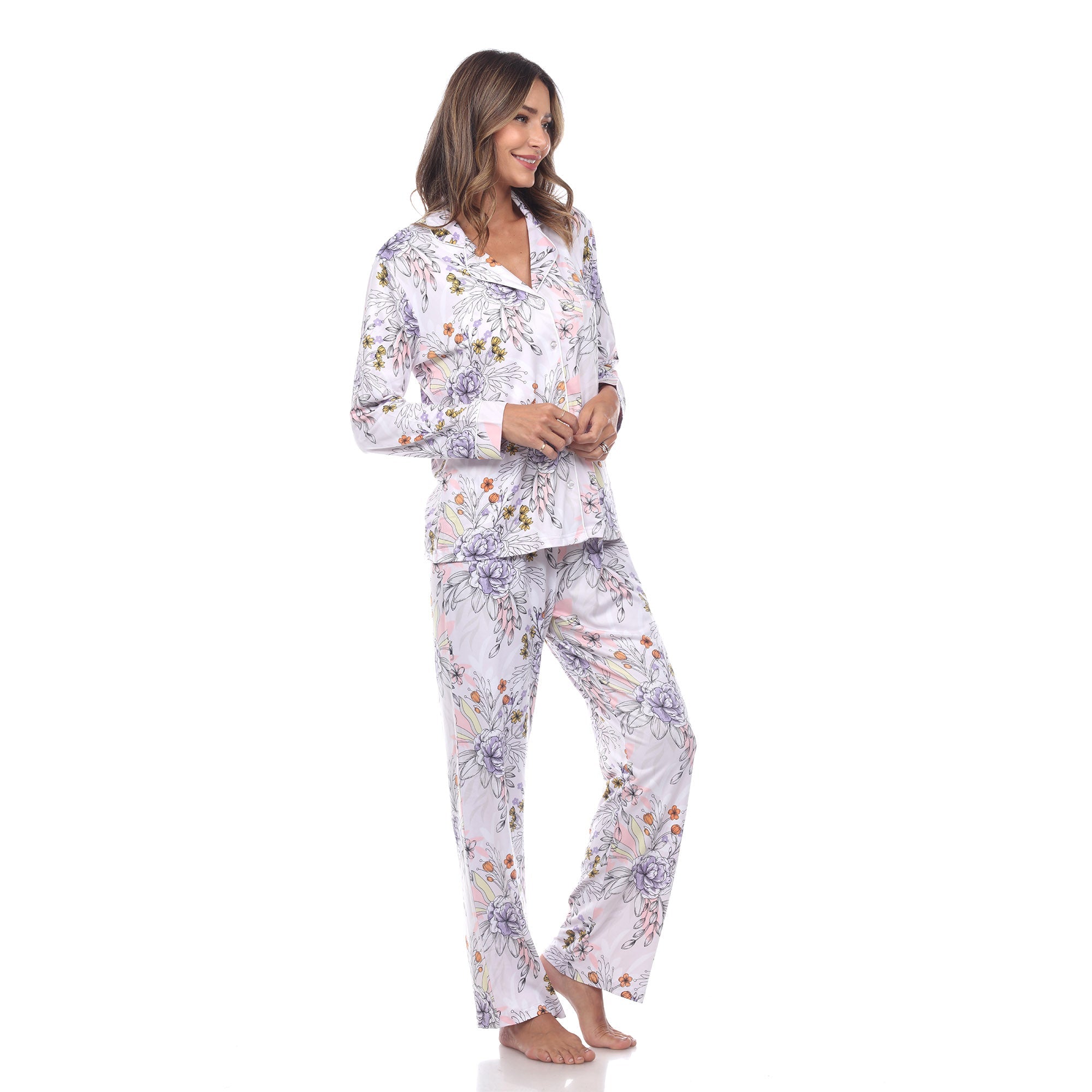 Women's Long Sleeve Floral Pajama Set - DressbarnLounge Sets