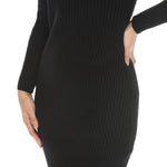 Women's Long Sleeve Rib Midi Sweater Dress - DressbarnKnee Length & Midi Dresses