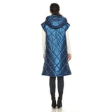 Women's Metallic Long Puffer Vest - DressbarnVests