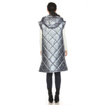 Women's Metallic Long Puffer Vest - DressbarnVests