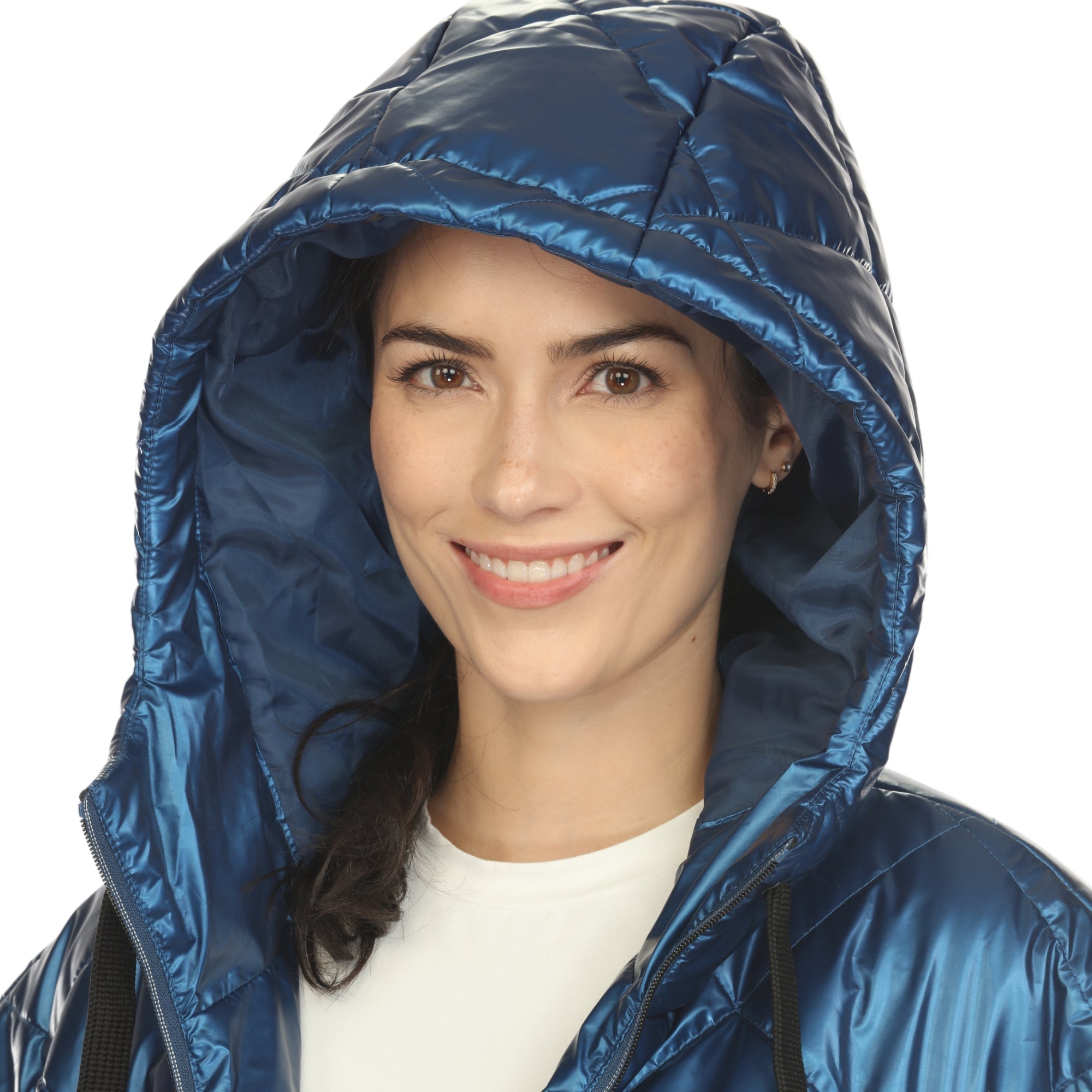 Women's Metallic Long Puffer Vest - DressbarnVests