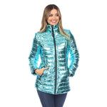 Women's Metallic Puffer Coat - DressbarnCoats & Jackets