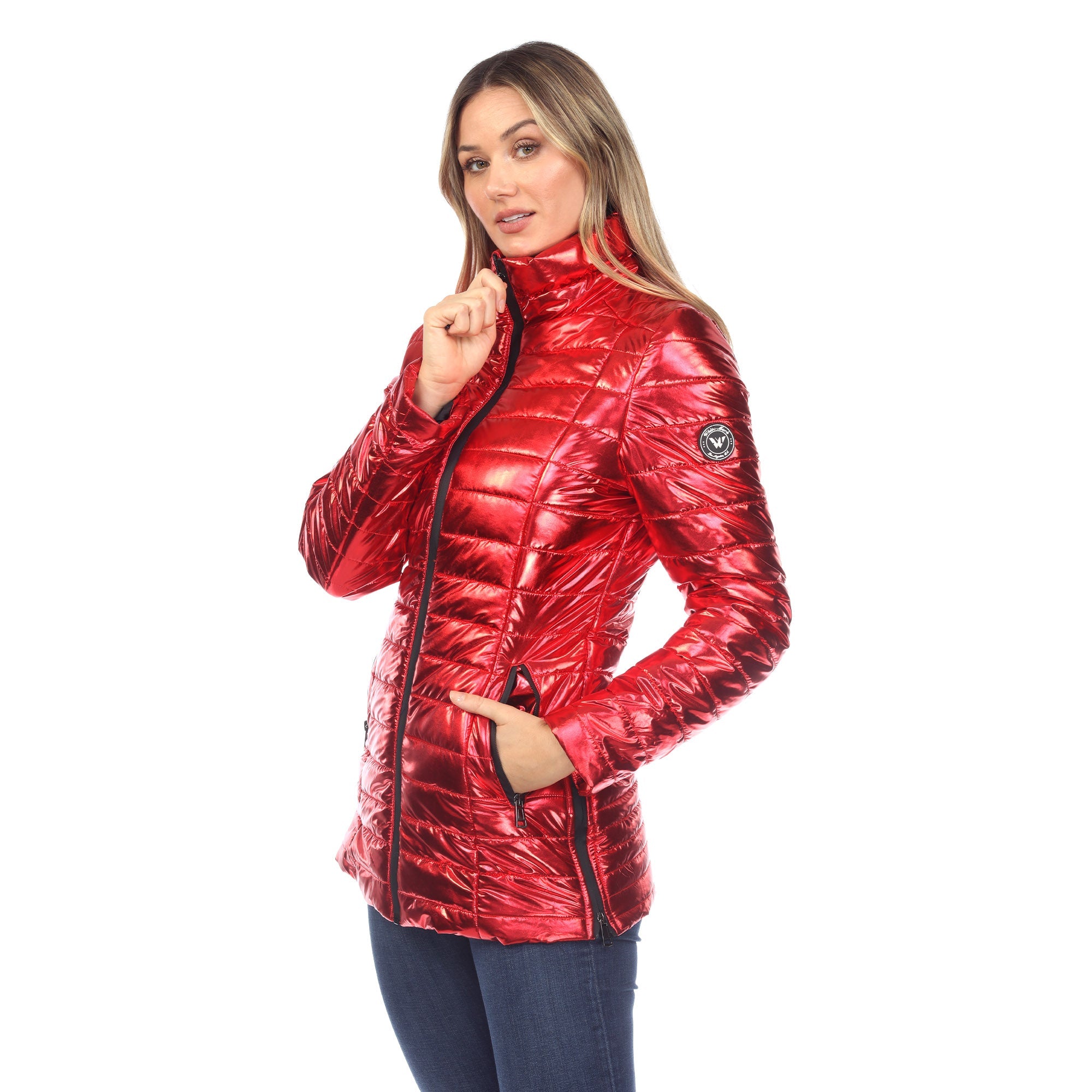 Women's Metallic Puffer Coat - DressbarnCoats & Jackets