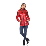 Women's Metallic Puffer Coat - DressbarnCoats & Jackets