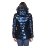 Women's Metallic Puffer Coat with Hoodie - DressbarnCoats & Jackets