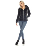 Women's Midweight Quilted Contrast With Thumbholes Hooded Jacket - DressbarnCoats & Jackets