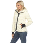 Women's Midweight Quilted Contrast With Thumbholes Hooded Jacket - DressbarnCoats & Jackets