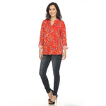 Women's Paisley Button Front Tunic Top - DressbarnButton Front Shirts