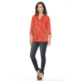 Women's Paisley Button Front Tunic Top - DressbarnButton Front Shirts