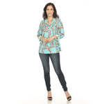 Women's Paisley Button Front Tunic Top - DressbarnButton Front Shirts