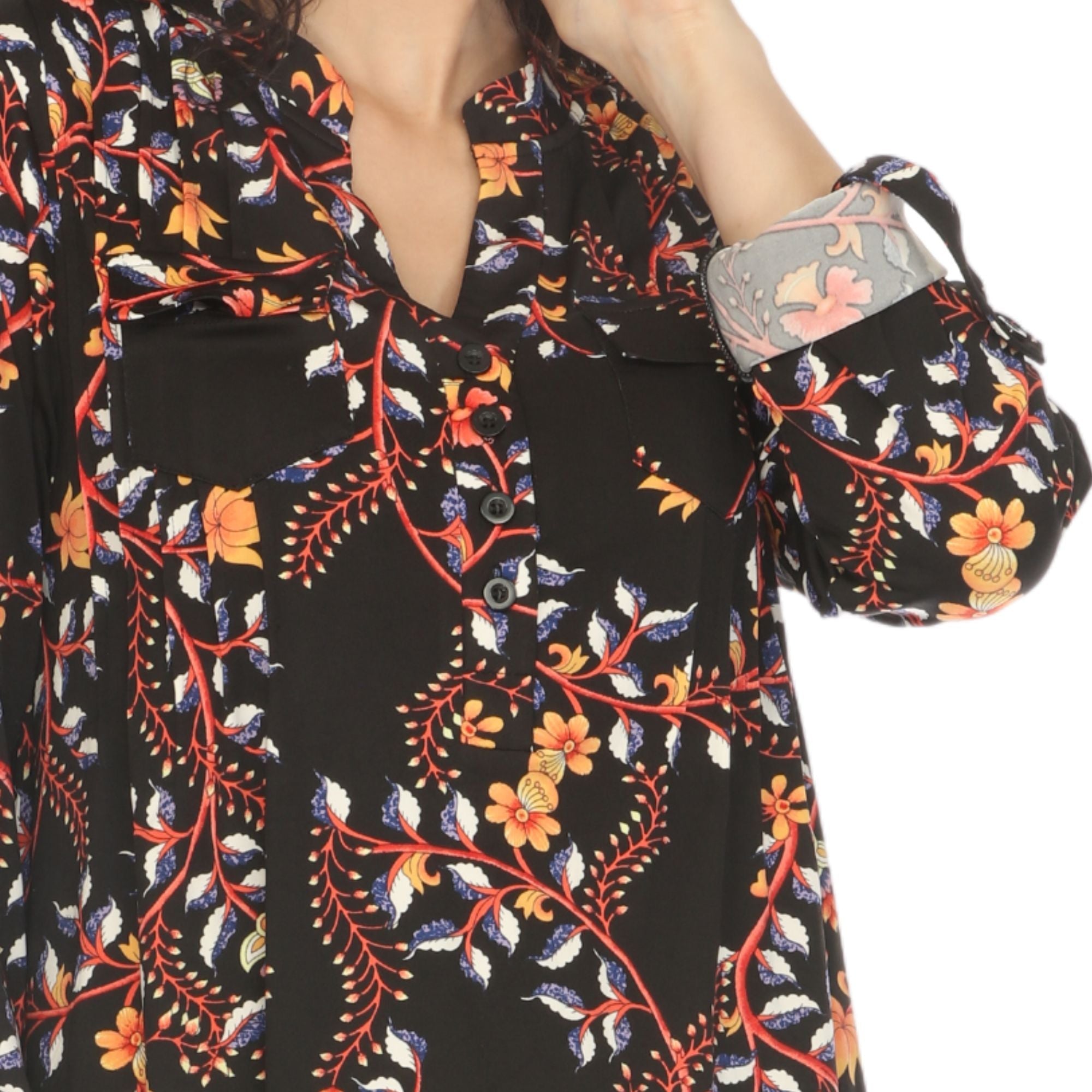 Women's Paisley Button Front Tunic Top - DressbarnButton Front Shirts