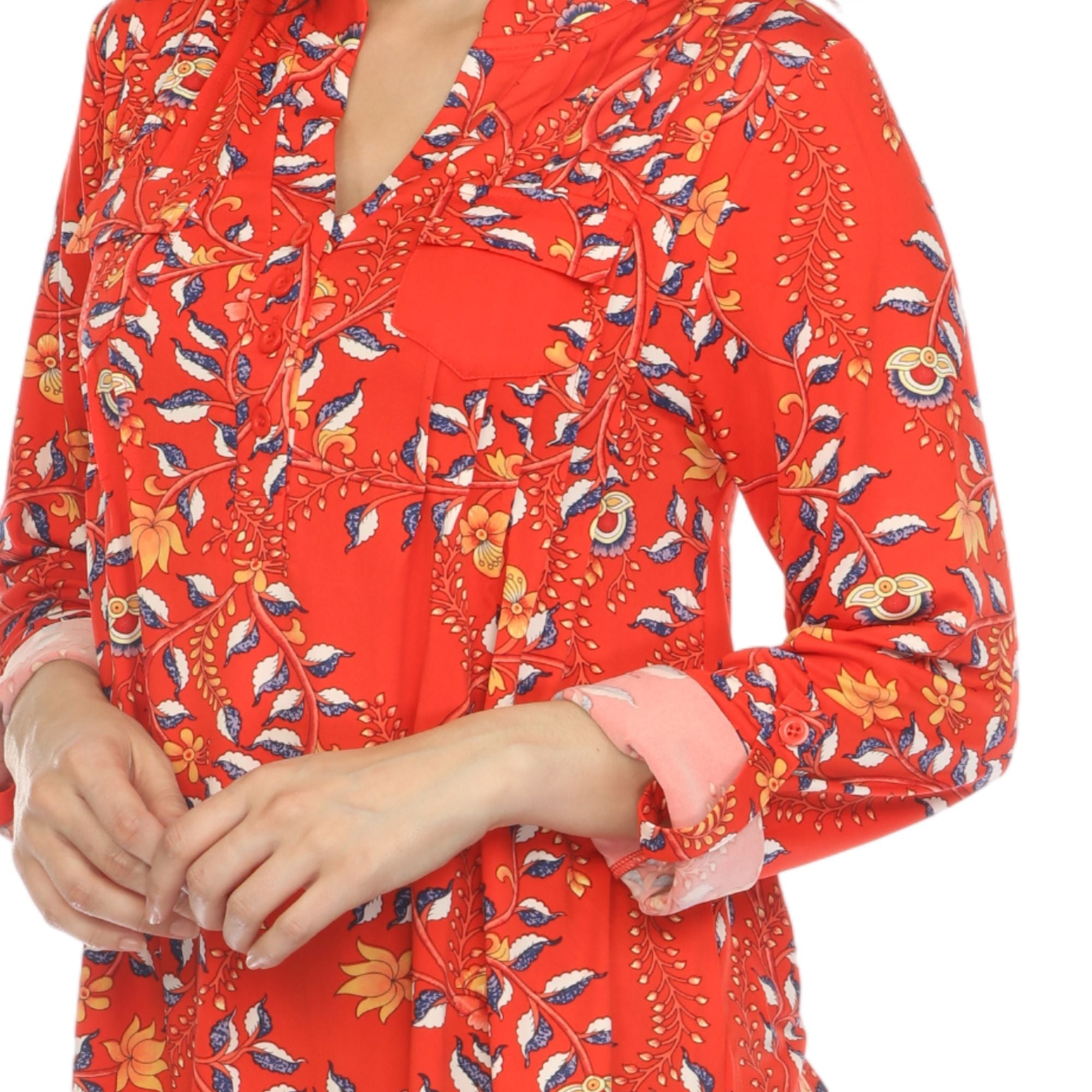 Women's Paisley Button Front Tunic Top - DressbarnButton Front Shirts