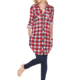 Women's Piper Stretchy Plaid Tunic - DressbarnShirts & Blouses